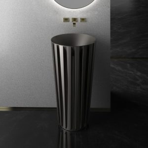 Luxury round bronze mat freestanding wash basin Ø49,5 cm Aquarama Glass Design