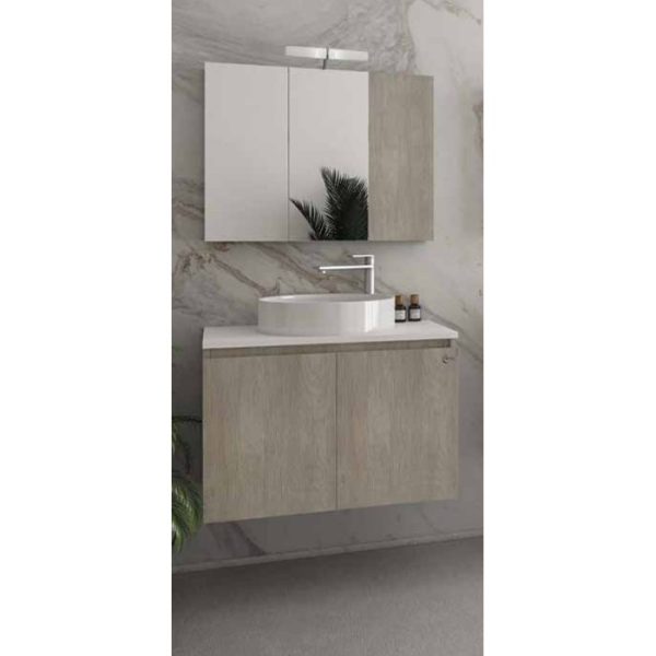 Cheap Beige Wall Hung Bathroom Furniture with Countertop Wash Basin Set Drop Verona 75 Top