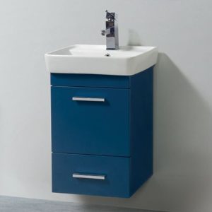 Small vanity unit with 1 drawer 1 drop down door and wash basin 50x39 Dreamy