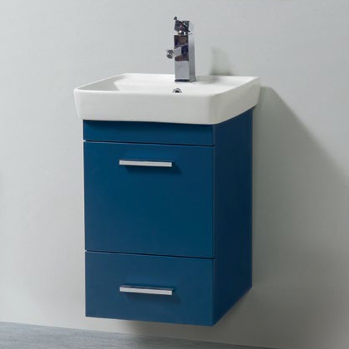 Modern Small MDF Blue Wall Hung Bathroom Furniture 50×39 Dreamy