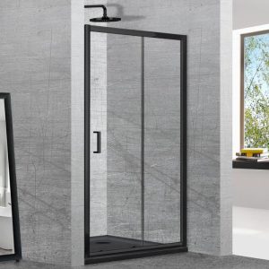 Modern Black Matt Sliding Shower Door 6mm Safety Glass 195H Clever 70 Plus