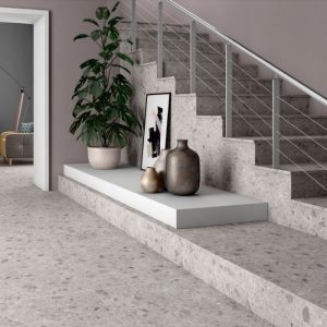 Light Grey Matt Terazzo Effect Wall & Floor Gres Porcelain Tile 60x120 Mykonos Geotech