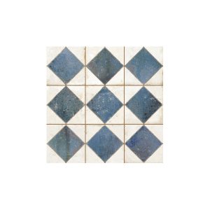Vintage Blue Patchwork Patterned Ceramic Floor & Wall Tile 33x33 FS Arles