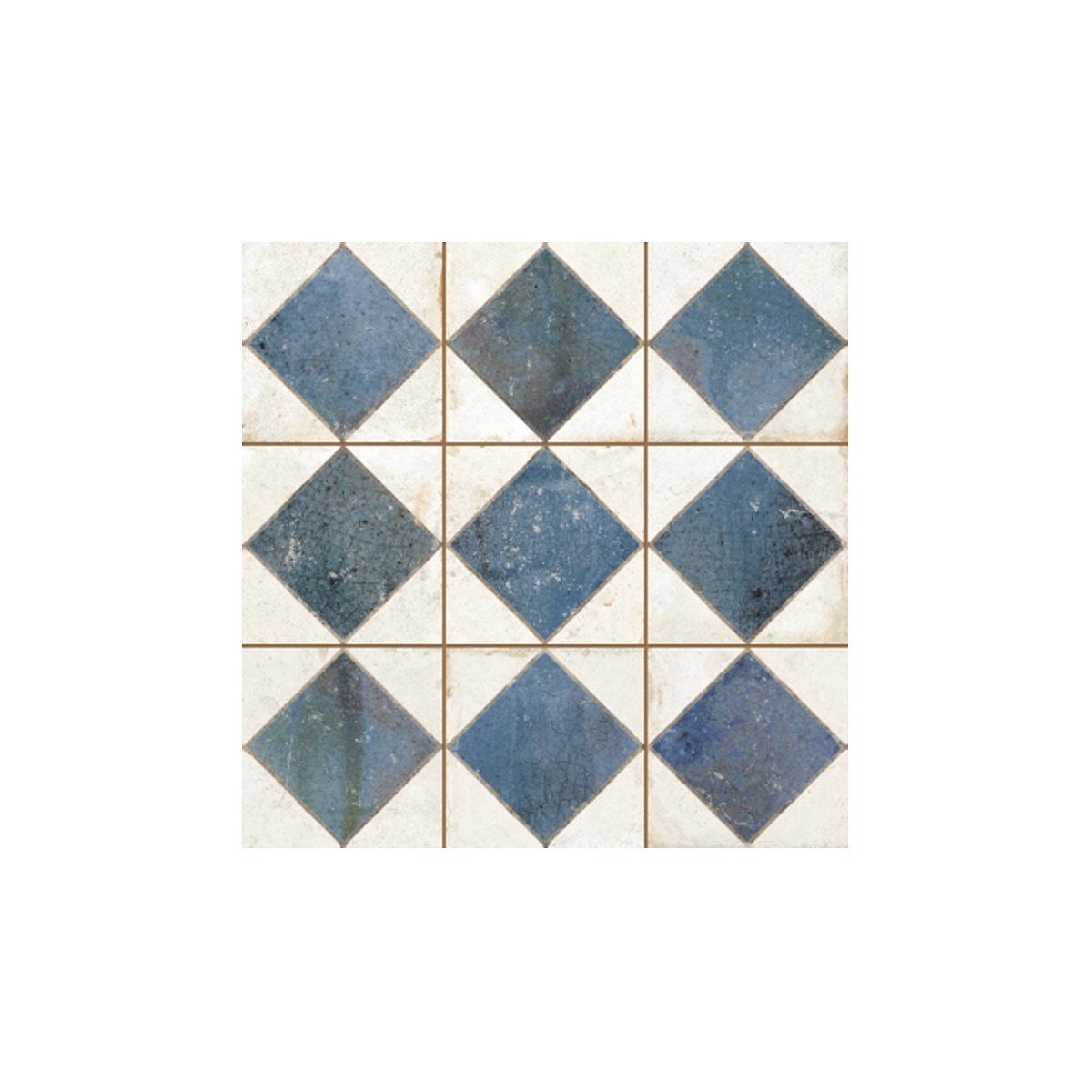 Μπλε διακοσμητικα πλακακια δαπεδου κουζινας με σχεδια patchwork 33×33 FS Arles Blue