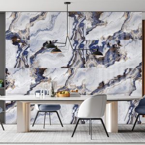 Blue Glossy Marble/Onyx Effect Wall & Floor Gres Porcelain Tile 60x120 Gallery