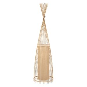 Rustic Wooden Bamboo Beige Decorative Floor Lamp 01755 Azores