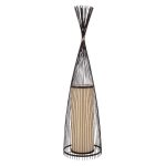 Wooden Bamboo Rustic 1-Light Brown Decorative Floor Lamp 01756 Azores