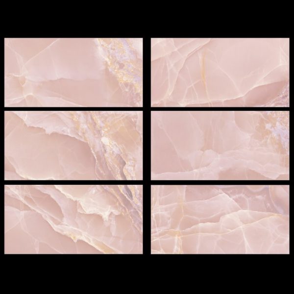 Ροζ πλακακια μεγαλου μεγεθους γυαλιστερα στυλ ονυχα 120χ60 Onyx Rose Baldocer