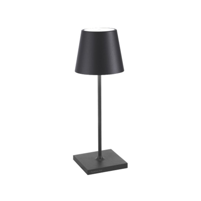 Grapite Grey Modern Rechargeable Touch Dimmable Outdoor Table Lamp Led Zafferano Poldina Mini