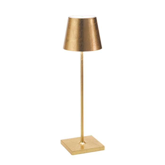 Gold Leaf Modern Rechargeable Touch Dimmable Outdoor Table Lamp Led Poldina Zafferano LD0340BFO