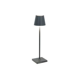 Graphite Dark Grey Modern Rechargeable Touch Dimmable Outdoor Table Lamp Led Zafferano Poldina Micro LD0490N3