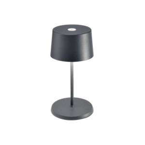 Dark Grey Graphite Modern Rechargeable Touch Dimmable Outdoor Table Lamp Led LD0860N3 Olivia Mini Zafferano