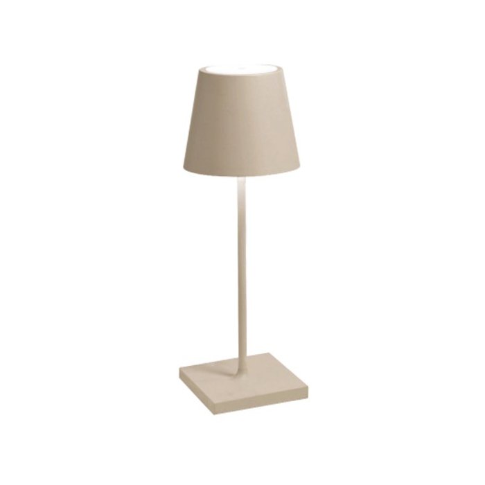 Sand Beige Outdoor Table Lamp Modern Rechargeable Touch Dimmable  Led Zafferano Poldina Mini LD0320S3