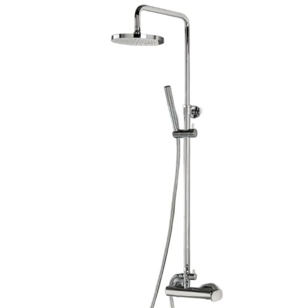 Modern Chrome Adjustable Shower System Kit with Round Shower Head Ø20 Slim 500065-100 Armando Vicario