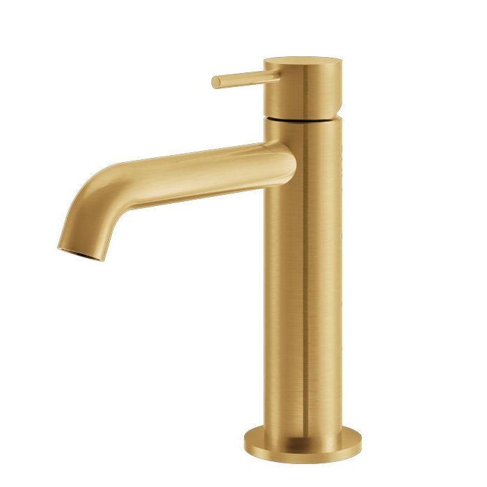 Italian Gold Brushed Stainless Steel Single Lever Basin Mixer Tap Elle 316 35004-211 La Torre