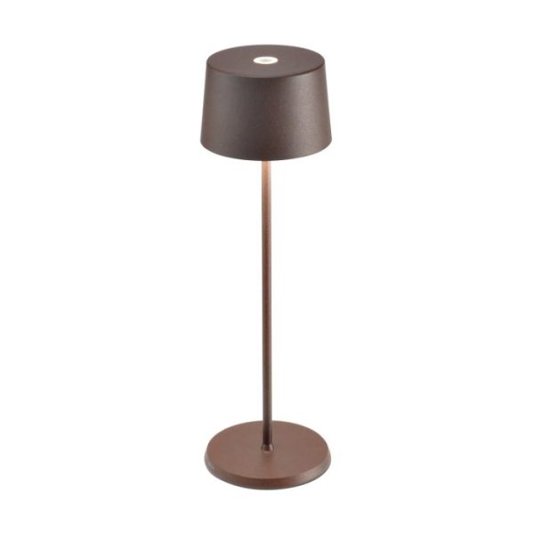 Brown Modern Desk Lamp Rechargeable Touch Dimmable Outdoor Led LD0850R3 Olivia Zafferano