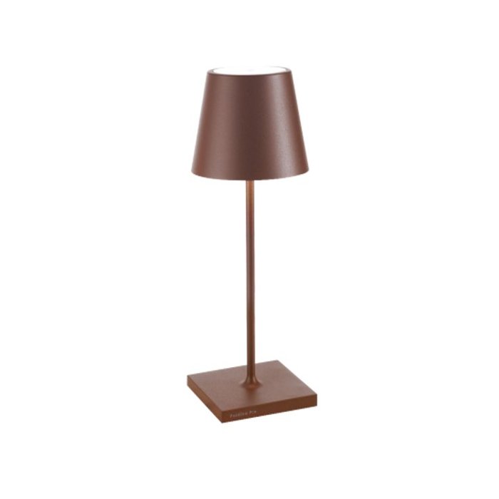 Brown Decorative Modern Rechargeable Touch Dimmable Outdoor Table Lamp Led Zafferano Poldina Mini LD0320R3