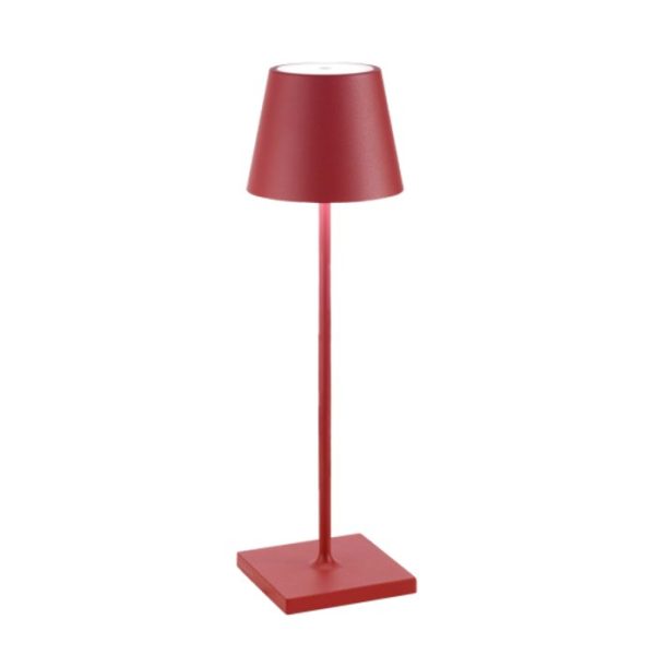 Red Modern Rechargeable Touch Dimmable Outdoor Table Lamp Led Poldina Zafferano LD0340F3