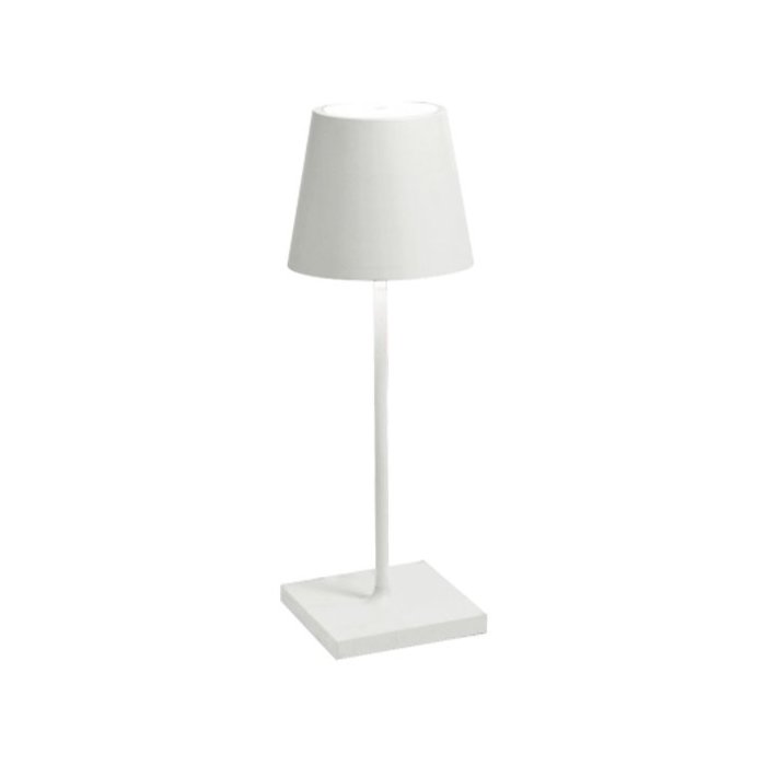 White Modern Rechargeable Touch Dimmable Outdoor Table Lamp Led Zafferano Poldina Mini LD0320B3
