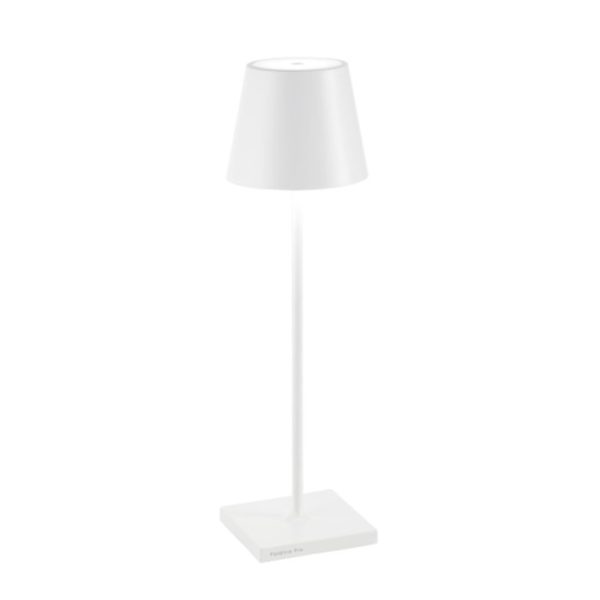 White Modern Rechargeable Touch Dimmable Outdoor Table Lamp Led Poldina Zafferano LD0340B3