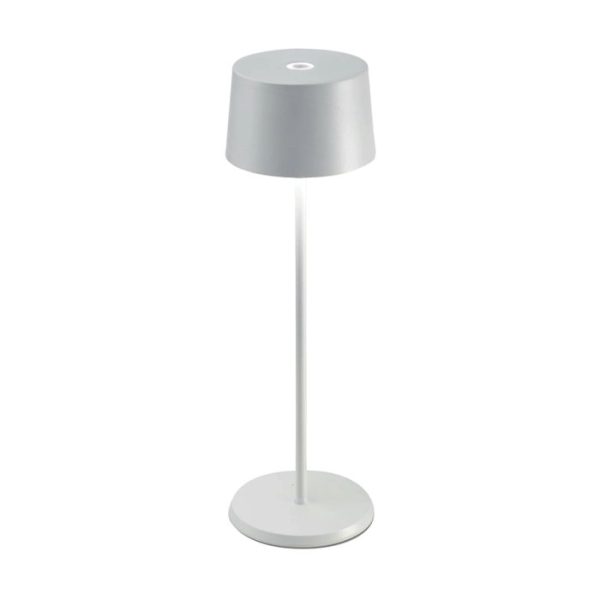 White Modern Rechargeable Touch Dimmable Outdoor Table Lamp Led LD0850B3 Olivia Zafferano