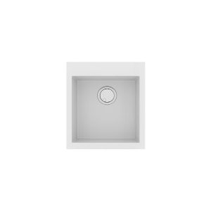 Μικρος νεροχυτης κουζινας λευκος μονος γρανιτενιος 45χ60 Ultra Granite 813 Bianco Sanitec