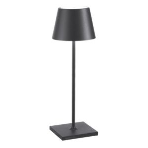 Large Minimal Rechargeable Touch Dimmable Outdoor Table Lamp Dark Grey Led LD0395N3 Poldina L Desk Zafferano