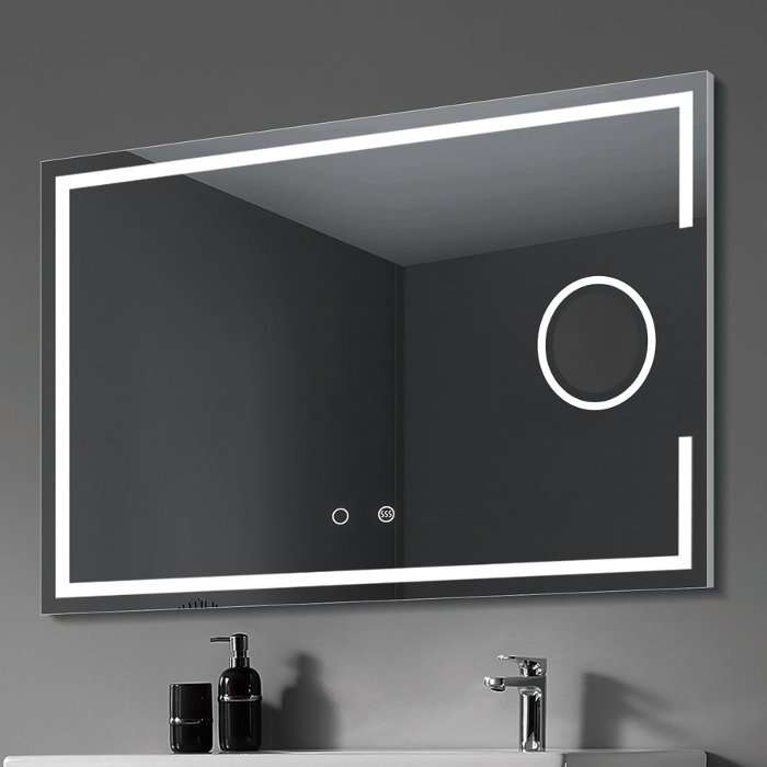 Modern LED Illuminated Mirror with Anti-Fog & Magnifying Malta Imex