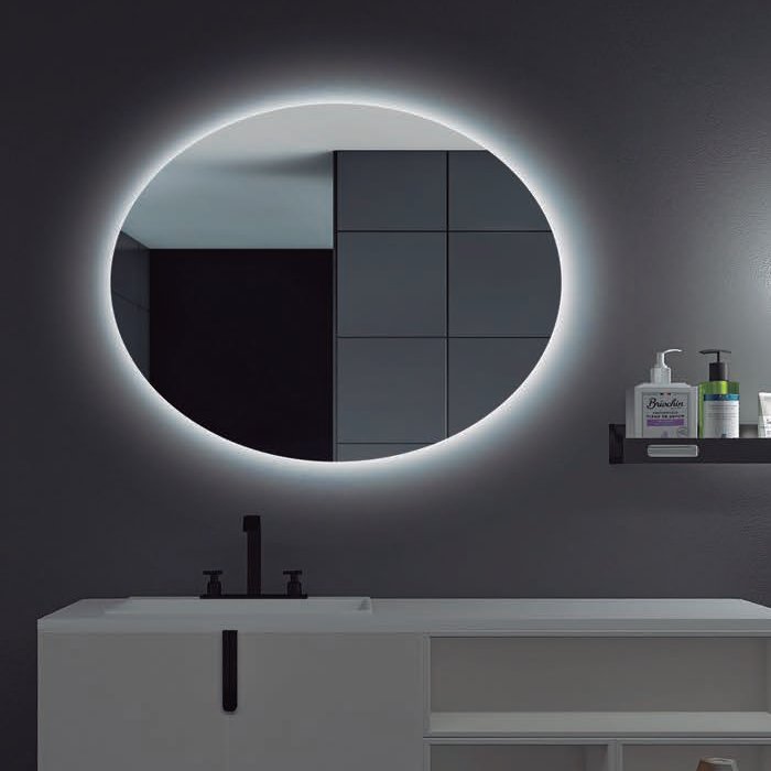 Modern Large Oval LED Illuminated Mirror 100×80 cm Oval Imex