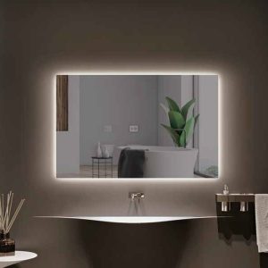 Rectangular Large LED Illuminated Anti-Fog Bathroom Mirror 100x70 Italia Imex