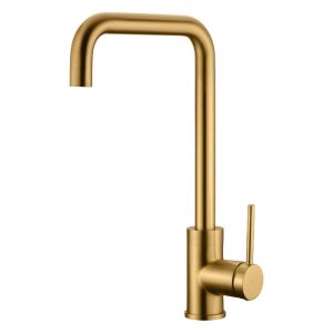 Modern PVD High Single Lever Kitchen Mixer Tap Loira Brushed Gold Imex
