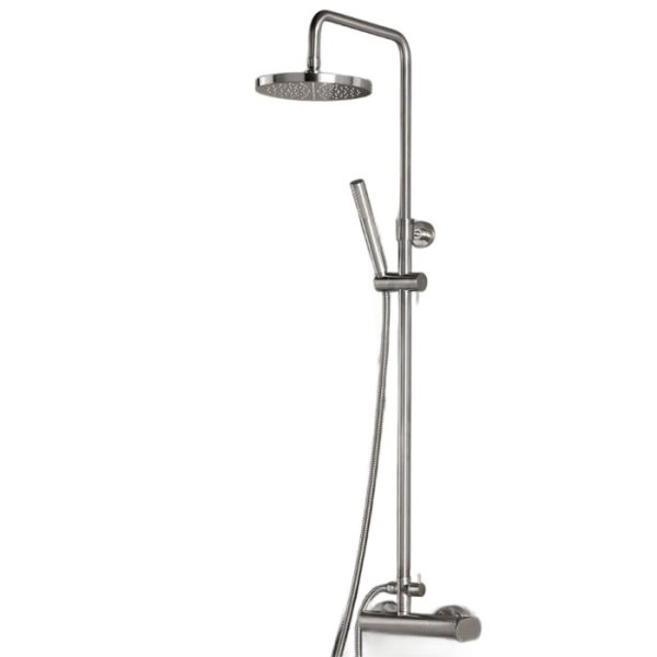 Modern Satine Adjustable Shower System Kit with Round Shower Head Ø20 Slim 500065-110 Armando Vicario