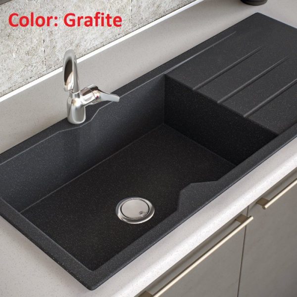Anthracite Granite Kitchen Sink Ultra Granite 800 Grafite Sanitec