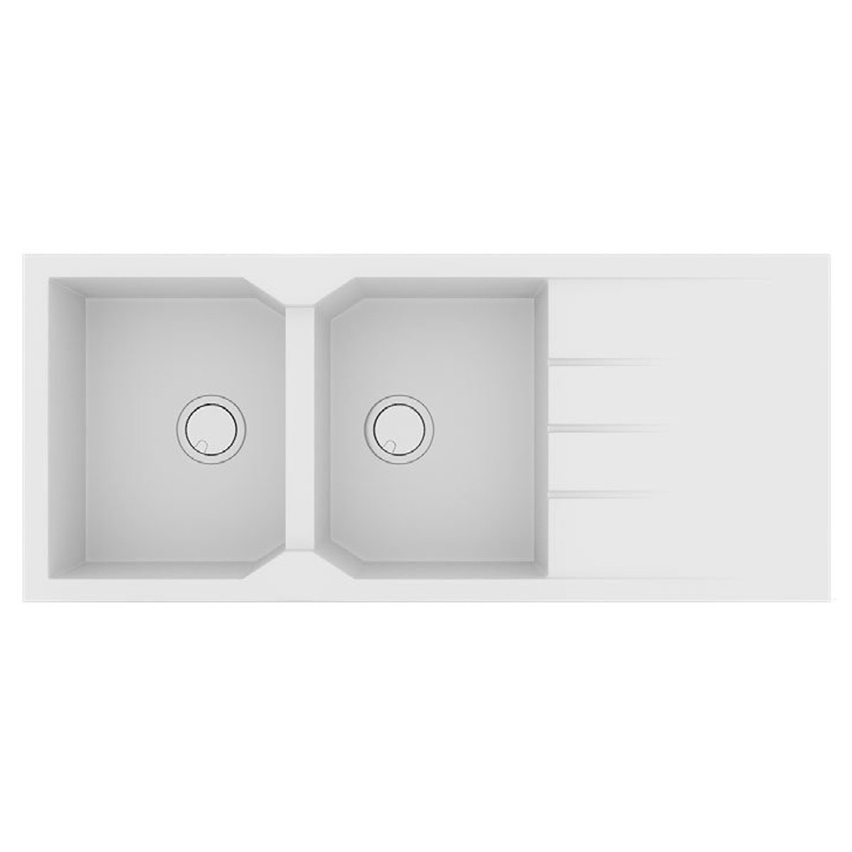Μοντερνοι νεροχυτεσ κουζινασ λευκοι sanitec διπλοι 116χ50 Ultra Granite 800 Bianco