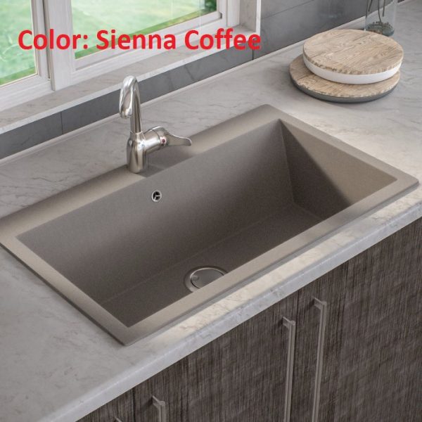 Καφε γρανιτενιος νεροχυτης κουζινας Ultra Granite Sienna Sanitec