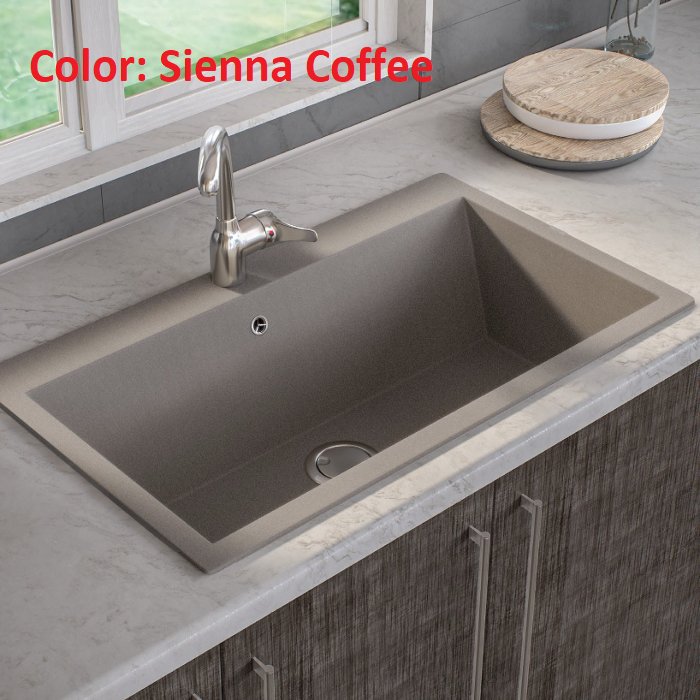 Modern Coffee Granite Kitchen Sink Ultra Granite 800 Sienna Sanitec