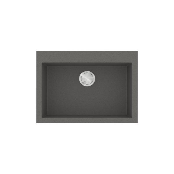 Grey 1 Bowl Granite Kitchen Sink 70x50 Ultra Granite 815 Pietra Sanitec