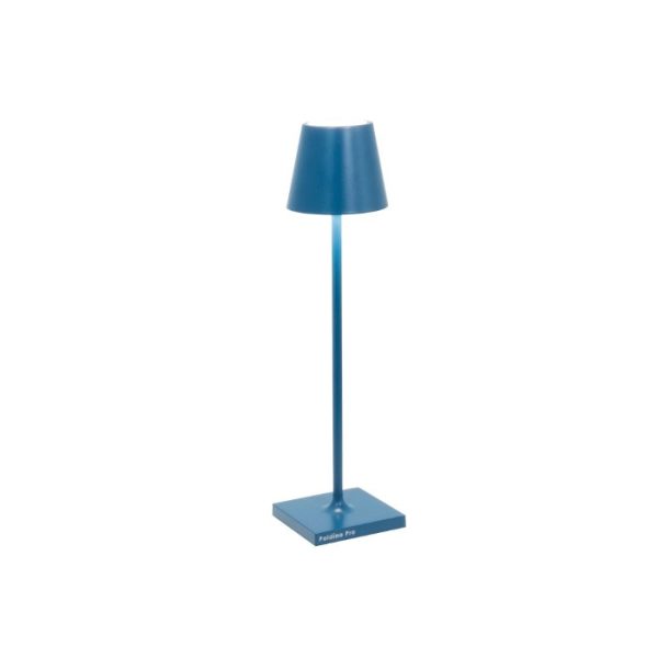 Blue Modern Rechargeable Touch Dimmable Outdoor Table Lamp Led Zafferano Poldina Micro LD0490K3