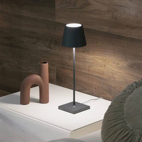 Modern Bedsite Rechargeable Table Lamp Led with Touch Switch Dimmable Poldina Zafferano