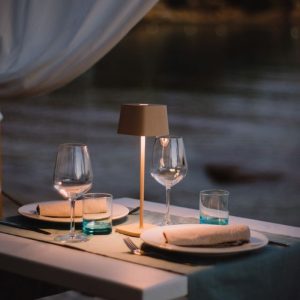 Rechargeable Outdoor with Touch Swich Brown Modern Dimmable Table Lamp Led LD0870R3 Ofelia Zafferano