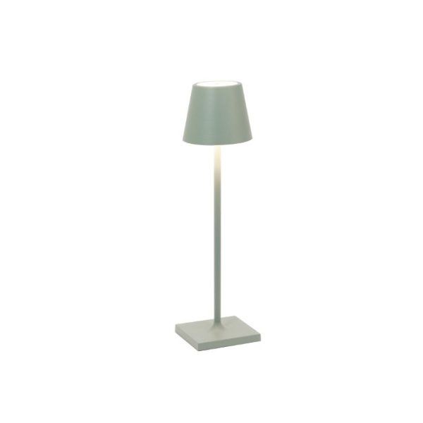 Light Green Modern Rechargeable Touch Dimmable Outdoor Table Lamp Led Zafferano Poldina Micro LD0490G3