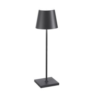 Grey Graphite Modern Rechargeable Touch Dimmable Outdoor Table Lamp Led Poldina Zafferano LD0340N3
