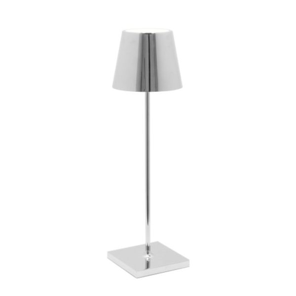 Chrome Modern Rechargeable Touch Dimmable Outdoor Table Lamp Led Poldina Zafferano LD0340C3