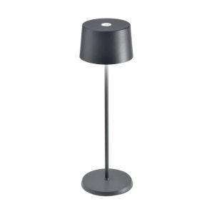 Graphite Dark Grey Modern Rechargeable Touch Dimmable Outdoor Table Lamp Led LD0850N3 Olivia Zafferano