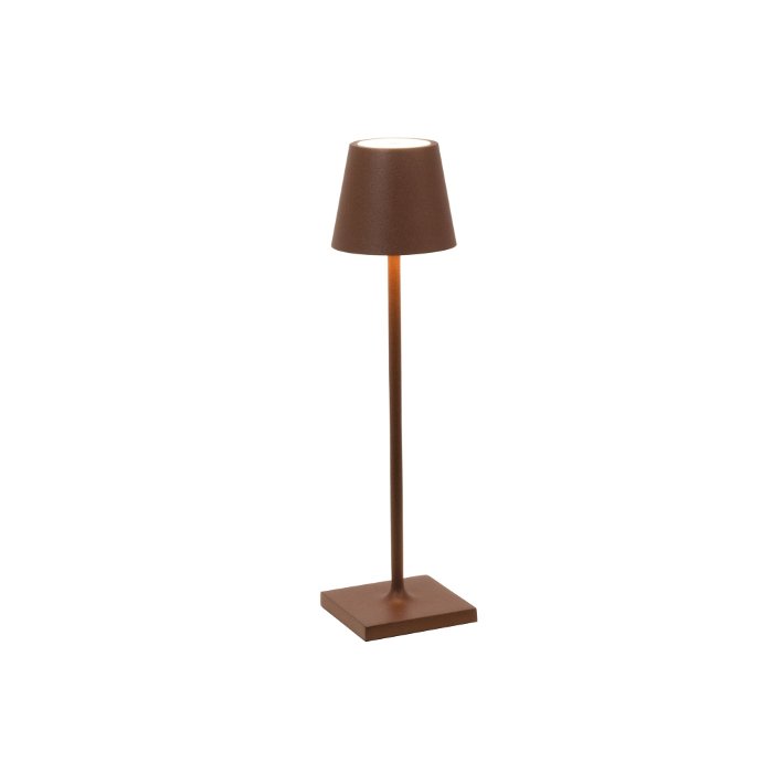 Brown Modern Rechargeable Touch Dimmable Outdoor Table Lamp Led Zafferano Poldina Micro LD0490R3