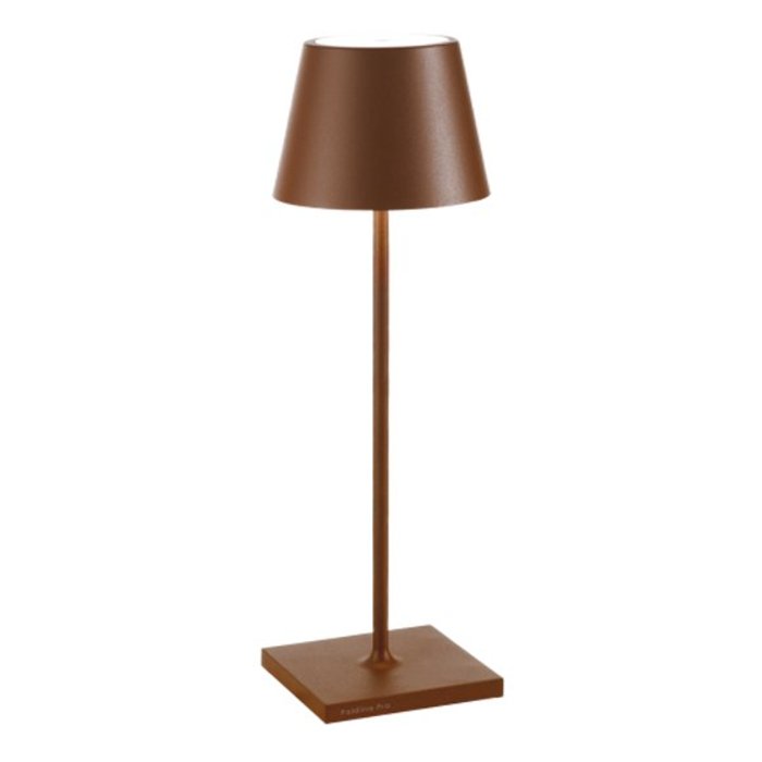 Brown Minimal Rechargeable Touch Dimmable Outdoor Large Table Lamp Led Zafferano Poldina L Desk LD0395R3