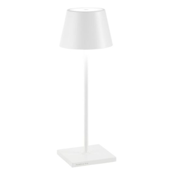 White Modern Rechargeable Touch Dimmable Outdoor Large Table Lamp LD0395B3 Poldina L Desk Zafferano
