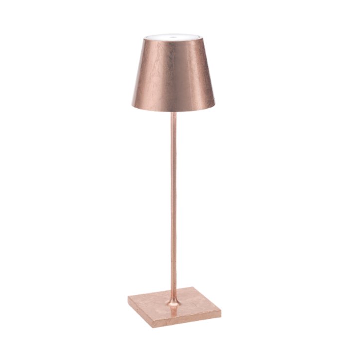 Copper Leaf Modern Rechargeable Touch Dimmable Outdoor Table Lamp Led Poldina Zafferano LD0340RFR