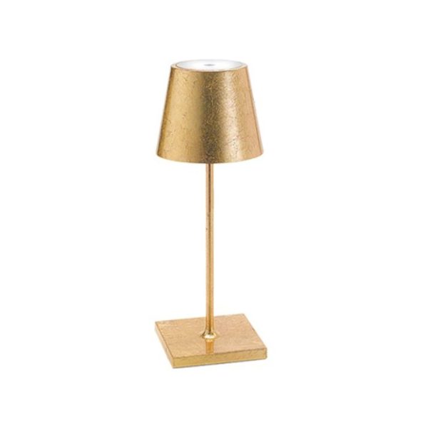 Leaf Gold Decorative Modern Rechargeable Touch Dimmable Outdoor Table Lamp Led Zafferano Poldina Mini LD0320BFO