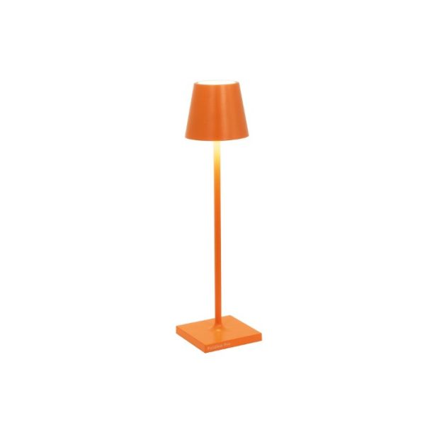 Orange Modern Rechargeable Touch Dimmable Outdoor Table Lamp Led Zafferano Poldina Micro LD0490Z3